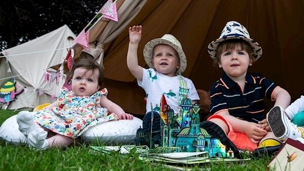 Lily Maguire (6 months) Naas ,Tom Mc Dermott (2) from Blessington with Charlie Maguire (2) ,Naas pictured at the Kalidoscope Festival launch in Russborough House,the family festival takes place on Friday 28th to Sun 30th June. Picture: kobpix.