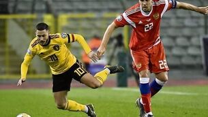 Hazard runs show as Belgium see off Russia