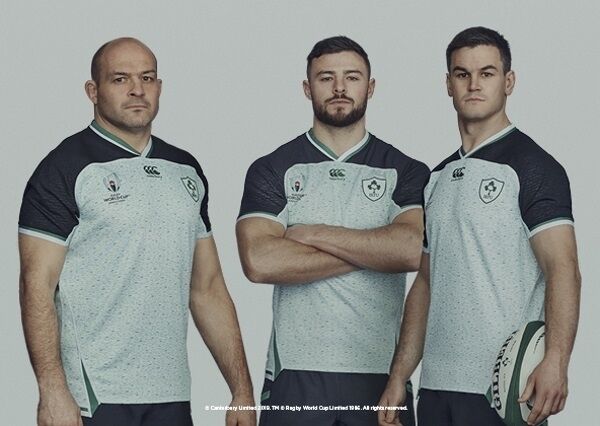 Rory Best, Robbie Henshaw and Johnny Sexton in the new alternate kit. Picture: Irish Rugby