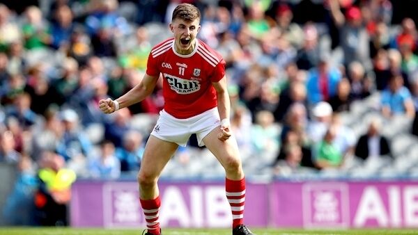 Cork's Conor Corbett celebrates scoring their second goal of the game to force extra time. Photo: INPHO/Ryan Byrne