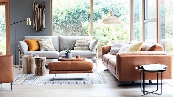 From the French Connection range by DFS - the Hoxton sofa on the left and the Hackney sofa on the right.