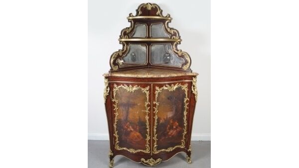 A French ormolu corner cabinet will be in Sheppard's sale. A French ormolu corner cabinet will be in Sheppard's sale.