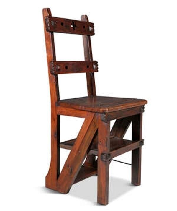 A 19th century metamorphic library chair/steps in the manner of Pugin at James Adam (€400-€600). A 19th century metamorphic library chair/steps in the manner of Pugin at James Adam (€400-€600).