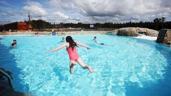 Megan Rose Kavanagh jumps in the pool in Ireland’s newest and largest waterpark, the Subtropical Swimming Paradise. Leon Farrell/Photocall Ireland Megan Rose Kavanagh jumps in the pool in Ireland’s newest and largest waterpark, the Subtropical Swimming Paradise. Leon Farrell/Photocall Ireland