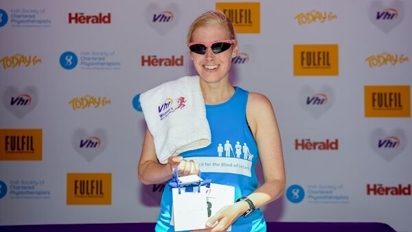 Sinead Kane, winner of the 2019 Vhi Women’s Mini Marathon, Visually Impaired Category. Photo: Eóin Noonan/Sportsfile.