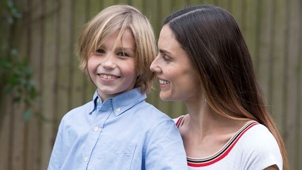 Model turned mindfulness expert Alison Canavan is mum to James, aged eight. James got an award for bravery because Alison, who was ill, collapsed and he rang for help. Picture: Dave Meehan