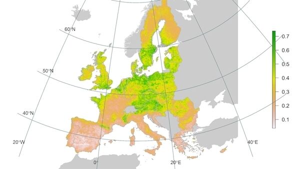 This new map shows distribution of bumblebees in Europe (highest in green areas). This new map shows distribution of bumblebees in Europe (highest in green areas).