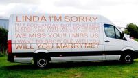 Nothing says sorry like a parked van and a proposal 