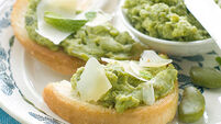 Broad Bean, Mint and Ricotta Bruschetta