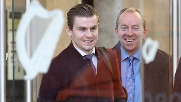 Darragh Mackin and Peter Corrigan, legal representatives for Lisa Smith, leaving the Criminal Courts of Justice. Pictures: Collins Courts