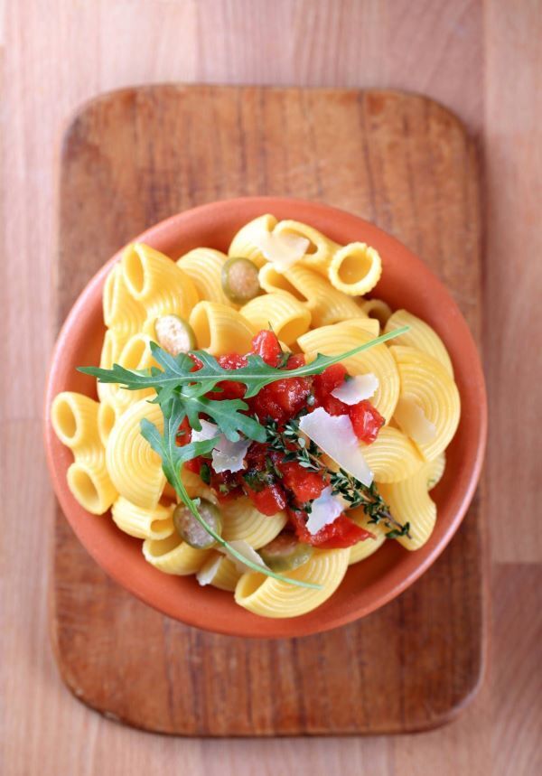 One list, five meals: Pasta Shapes with Red Pepper Salsa