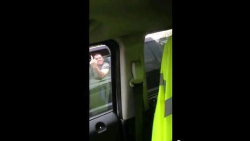 Viral video shows aggressive driver receiving 'instant karma' Viral video shows aggressive driver receiving 'instant karma'