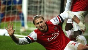 Agony follows ecstasy for Bendtner as Arsenal nick it
