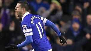 Everton blow as Mirallas out for season