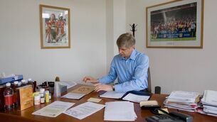Across the desk from a giant of the game