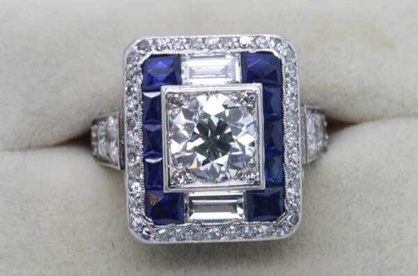 Weldons will show this two-carat diamond ring with 10 sapphires around it made in France c1920 at the antique fair in Kinsale. Weldons will show this two-carat diamond ring with 10 sapphires around it made in France c1920 at the antique fair in Kinsale.