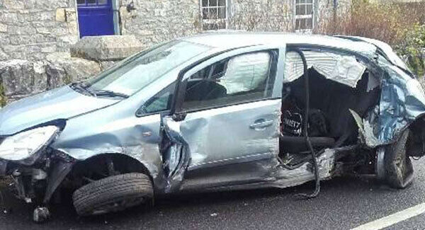 The car that was involved in the crash.