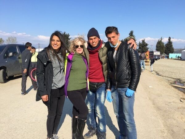 Dr Maria Hurley on the Macedonian border, where she treated people with a range of issues