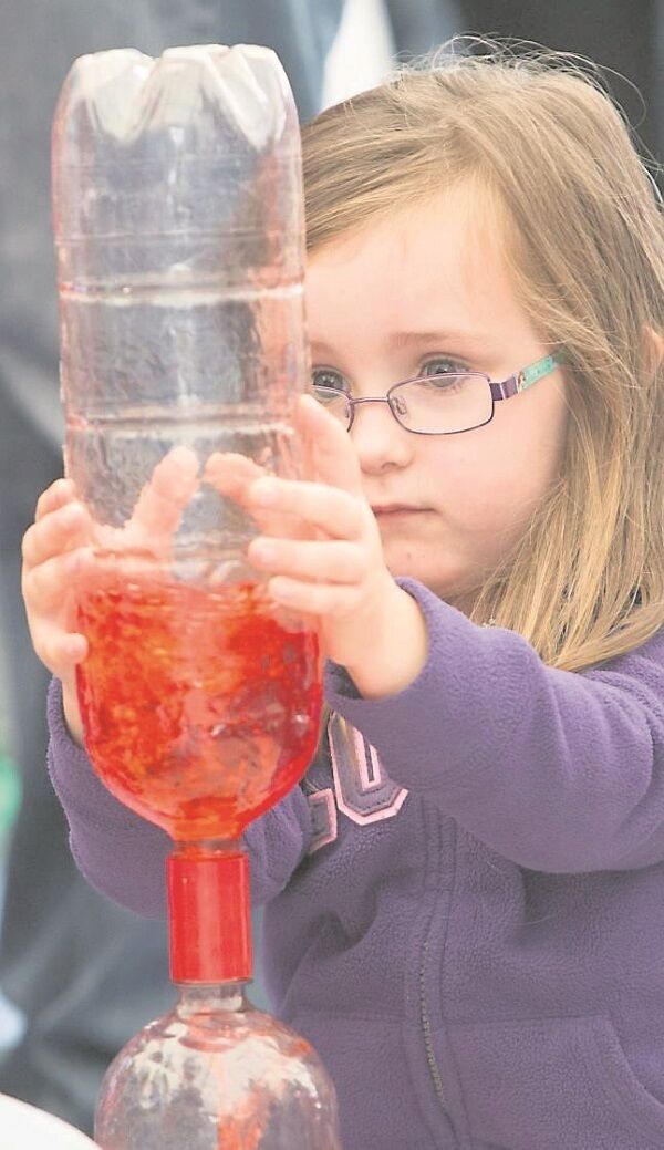 Sineád O’Brien, Carrignavar, trying an experiment at the Explorers Education Programme stall