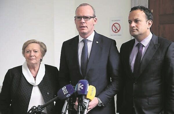 Fine Gael’s Frances Fitzgerald, Simon Coveney, and Leo Varadkar following Fianna Fáil’s rejection of a deal