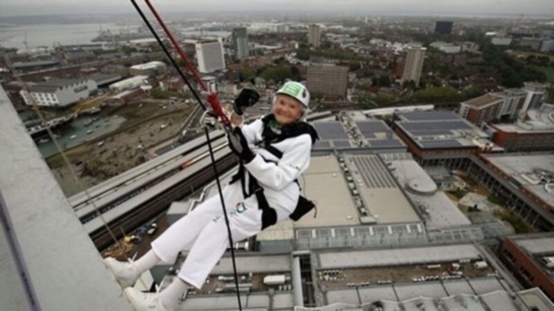 QUIRKY WORLD ... 101-year-old woman falls hard for abseiling QUIRKY WORLD ... 101-year-old woman falls hard for abseiling