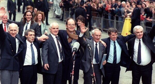 The Birmingham Six released: Patrick Hill, Hugh Callaghan, John Walker, Richard McIlkenny, Gerard Hunter and William Power