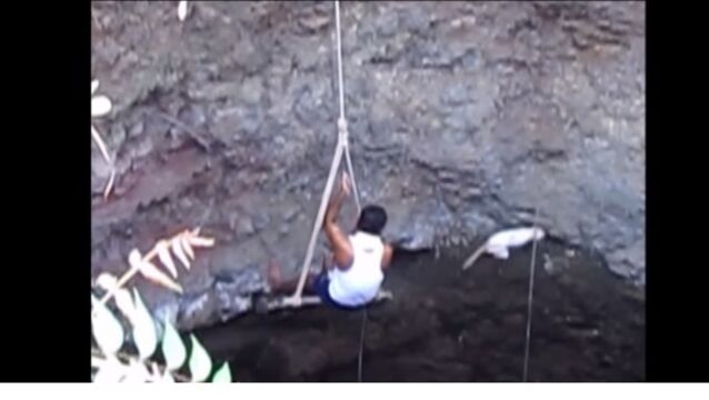 WATCH: Volunteers rescue cat from deep open well in India.