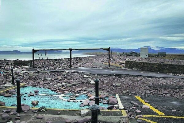 The scene of destruction on Rossbeigh Beach in March 2014, after the worst storm damage in living memory. Coastal erosion is the biggest treat to one of Kerry’s one popular scenic beachs. Picture: Valerie O’Sullivan