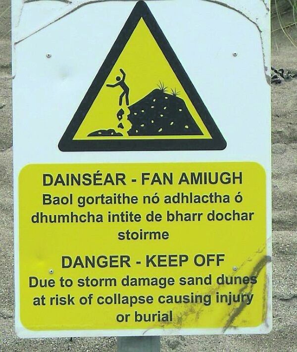 Warning signs at Ballyheigue, Co Kerry. Picture: Robert Devoy