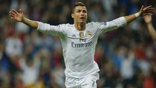 Treble for Cristiano Ronaldo as Real Madrid rout 10-man Shakhtar