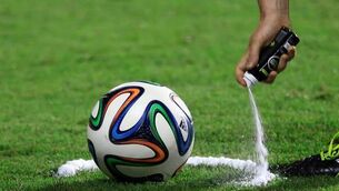 Stand back Scottish footballers: vanishing spray has arrived