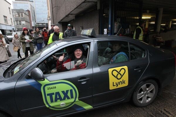 Some of the homeless people who were seeking shelter in Apollo House leave by taxi for their new accomodation. Some of the homeless people who were seeking shelter in Apollo House leave by taxi for their new accomodation.