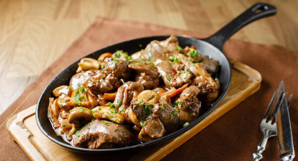 One list, 5 meals: Liver with Mushrooms, Bacon and Mash