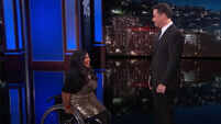 The woman in a wheelchair who won a treadmill went on Jimmy Kimmel