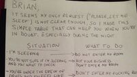 Lad writes brilliant letter to flatmate who keeps barging into his room