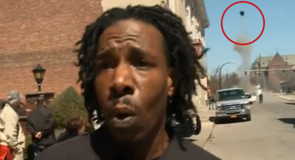 VIDEO: Explosion sends manhole cover rocketing skyward during news segment