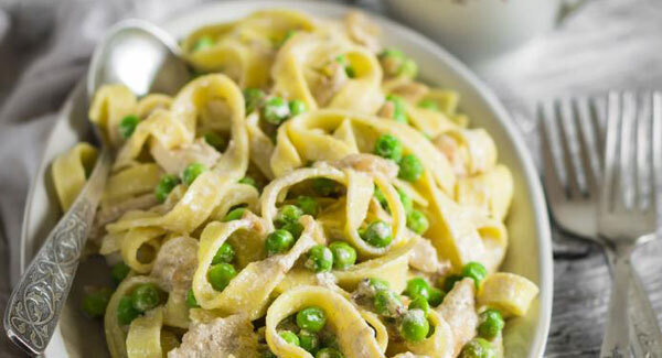 One list, 5 meals: Pasta with Chicken, Peas and Grated Nutmeg