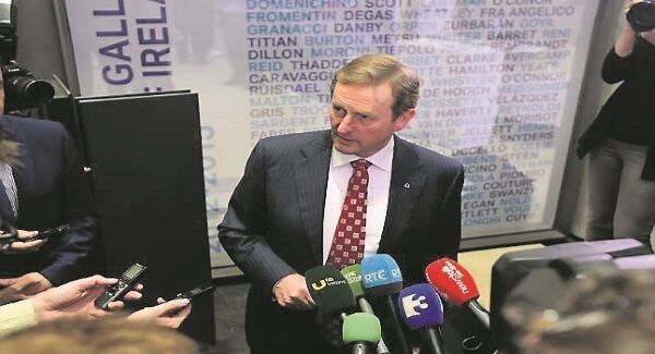 Taoiseach Enda Kenny speaks to the media last night. He says he has not read the O’Higgins report yet. Picture: Moya Nolan