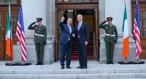 US vice president Joe Biden is greeted by An Taoiseach Enda Kenny at Government Buildings. Picture: Maxwells US vice president Joe Biden is greeted by An Taoiseach Enda Kenny at Government Buildings. Picture: Maxwells