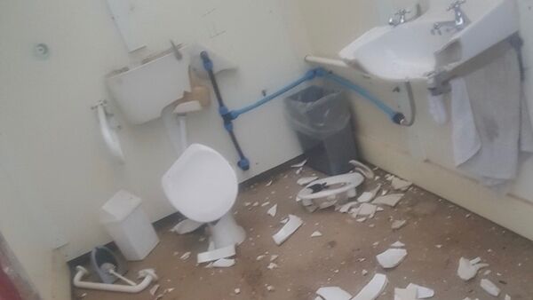 Some of the damage at the motorsport club.