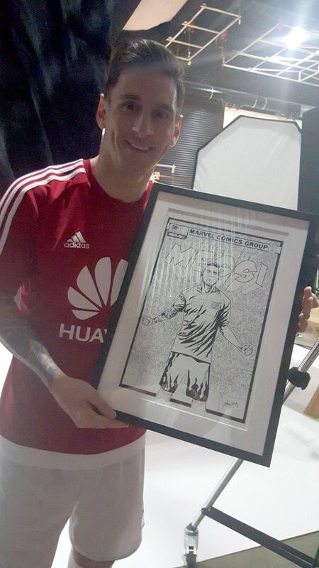 Will posted this photo on Twitter of football legend Lionel Messi, who said he was delighted with the framed drawing. An avid football fan, Will produces work for the team he follows, Everton.