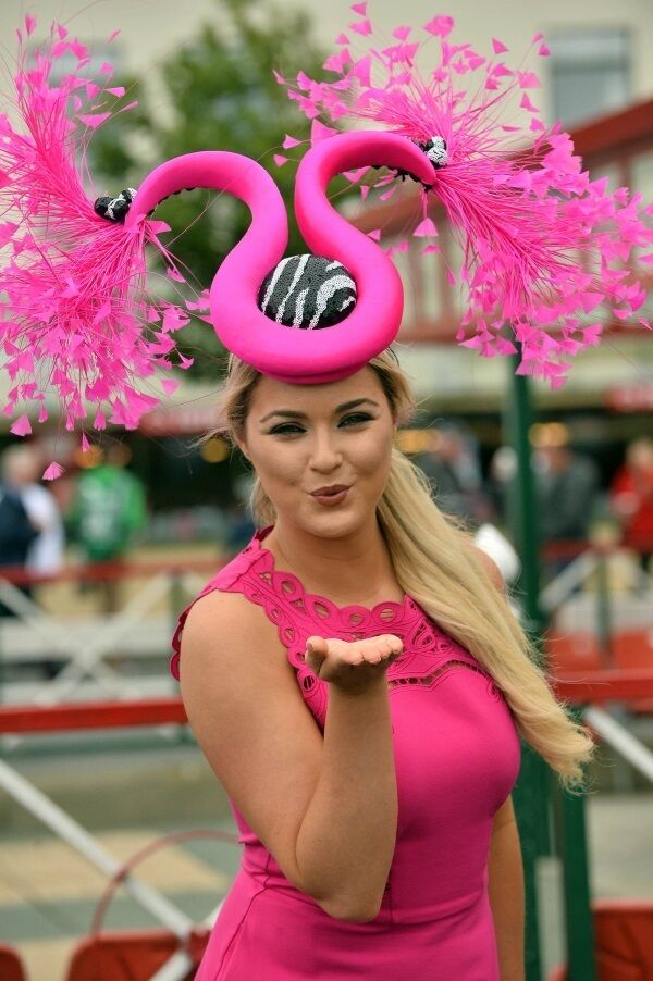 Laura Fox, Moylough, Co Galway, is pretty in pink at Ballybrit. Picture: Ray Ryan