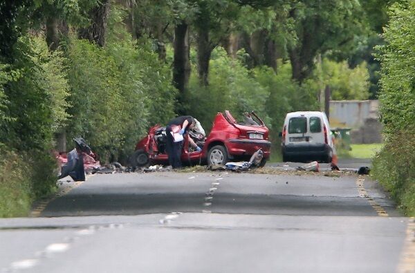 The scene of a fatal head-on crash between a lorry and a car on the Clane to Baltracey Road in Co Kildare. Picture: Colin Keegan The scene of a fatal head-on crash between a lorry and a car on the Clane to Baltracey Road in Co Kildare. Picture: Colin Keegan