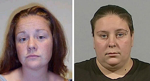Rachel Fee (left), 31, who is also known as Rachel Trelfa, and her partner Nyomi Fee, 28, who have been convicted of murdering her two-year-old son Liam Fee.