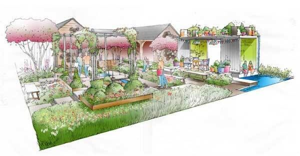 RHS Greening Grey Britain Garden for Health, Happiness and Horticulture by designer Ann-Marie Powell.