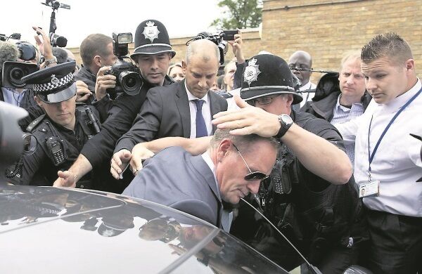 Paul Gascoigne leaves court in August 2013. Gascoigne has struggled with his personal problems since retiring from football