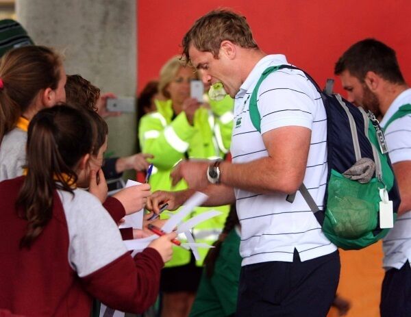 Jamie Heaslip signs autographs at Dublin Airport Jamie Heaslip signs autographs at Dublin Airport