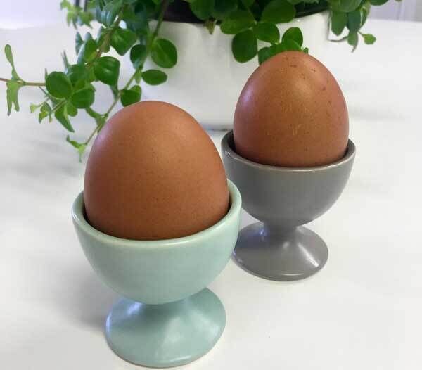 These dainty little egg cups come in a choice of cool grey, mint green, dusky pink and coral (€7). These dainty little egg cups come in a choice of cool grey, mint green, dusky pink and coral (€7).