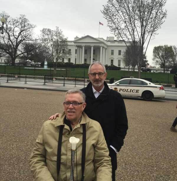 Michael and his partner Terry. Michael and his partner Terry.