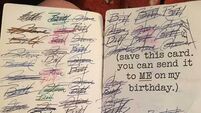 These cousins have been regifting this birthday card for almost 50 years